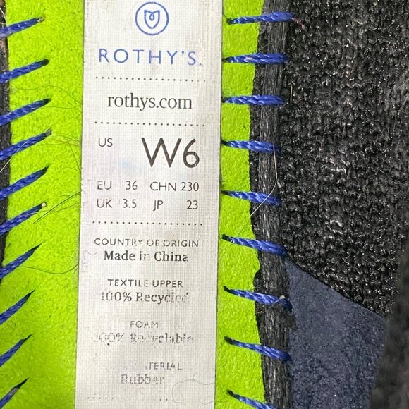 Rothys Womens Black round Toe knit ballet Flats shoes W6 neutral comfort - Picture 6 of 9